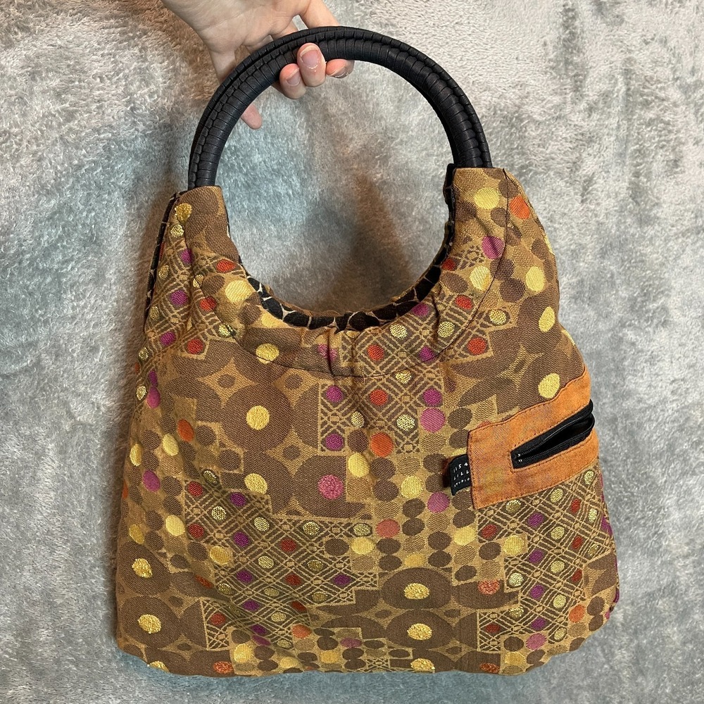 1154 Lill Studio Women Y2K Patchwork Tapestry Hobo Shoulder Bag Reversible